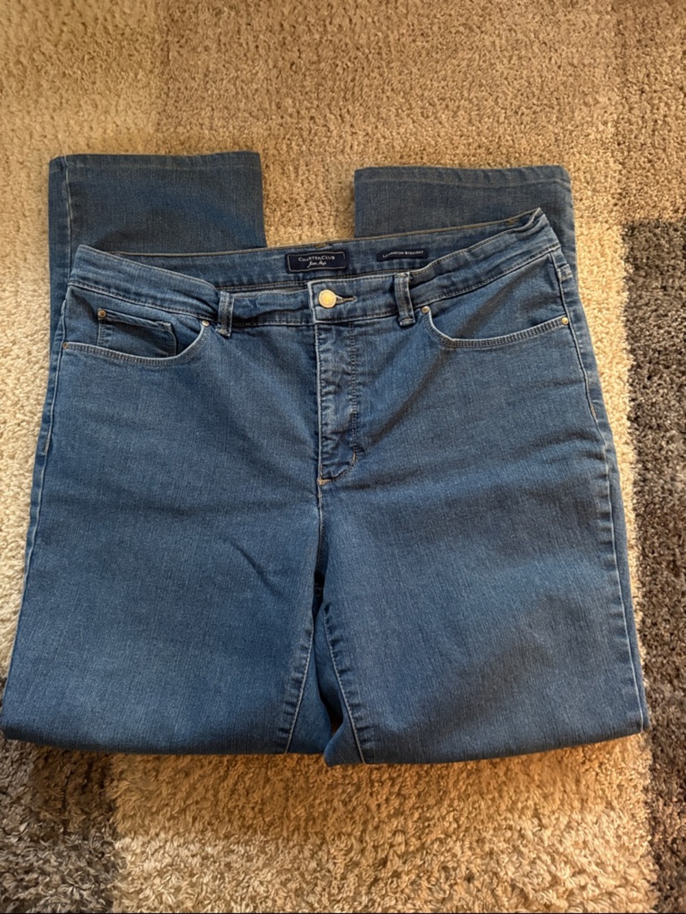 Charter Club Straight-Leg Jeans in Mid Blue 14